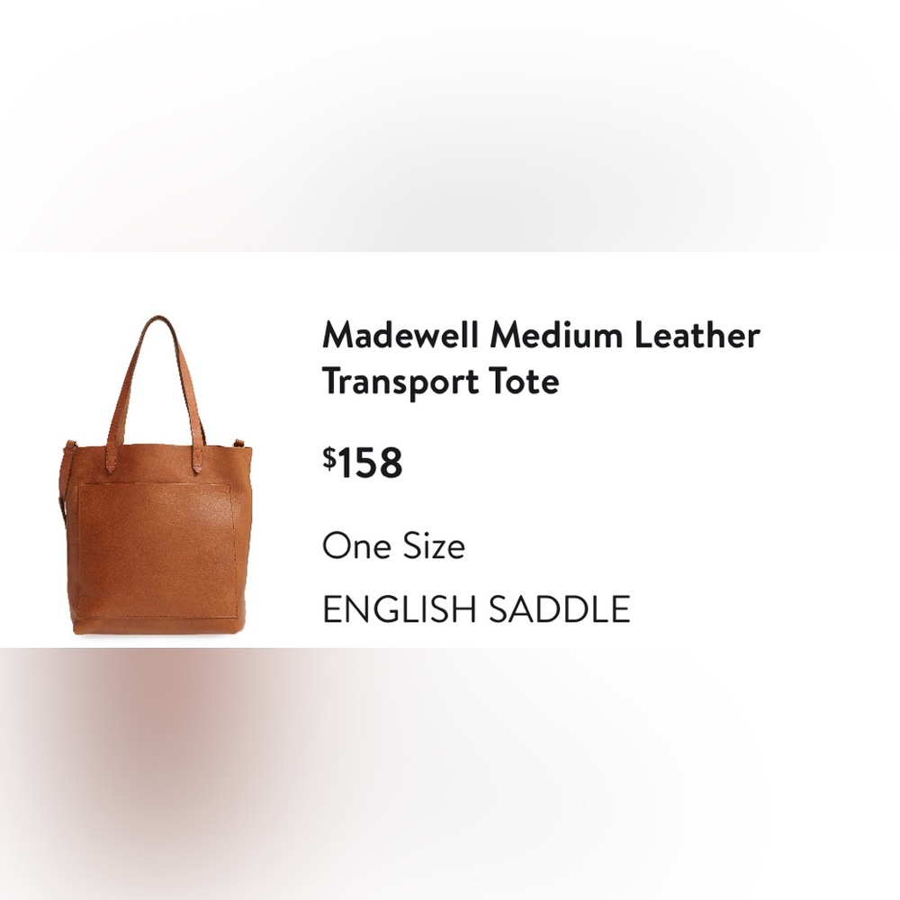 Madewell, medium leather transport tote